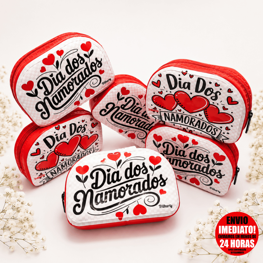 Kit 6 UND Carteira Romantic  Presente  Dia Dos Namorados Compacta Porta Batom Maquiagem Moedas  Impermeável Multiuso