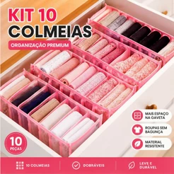 Kit 10 Colmeias Organizadoras Rosa Transparentes P Gavetas