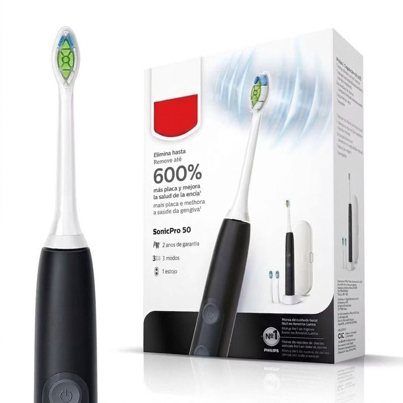 Escova Elétrica Sônica Recarregável Limpeza Profunda 3 Modos + 2 Refis