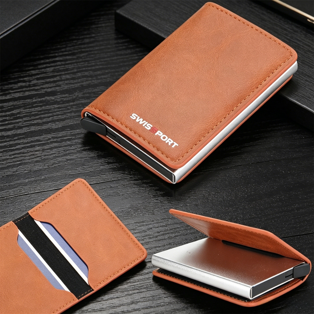Carteira Compacta Porta Cartões Antifurto Slim Masculino
