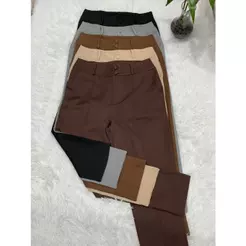 8011Calça Duas botoes Feminina Alfaiataria.linlin
