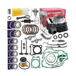 Kit Cilindro Fazer 250 Preto Completo Rolamentos Motor Biela
