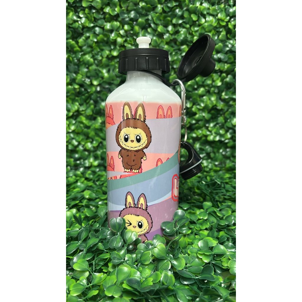 Garrafa Personalizada La bu bu com Nome 600ml Alumínio Squeeze Boneco Fofo Kawaii Cute Presente