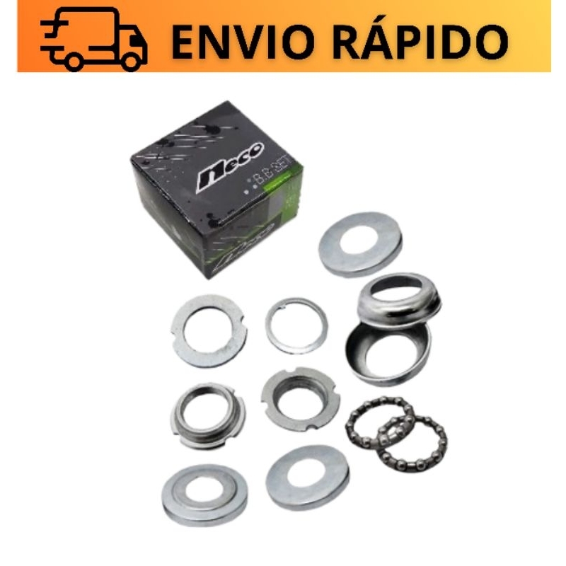 Caixa De Centro Movimento Central Neco 45mm Esferado Zincado Para Pedivela Monobloco Aro 16/20/24/26 Bike