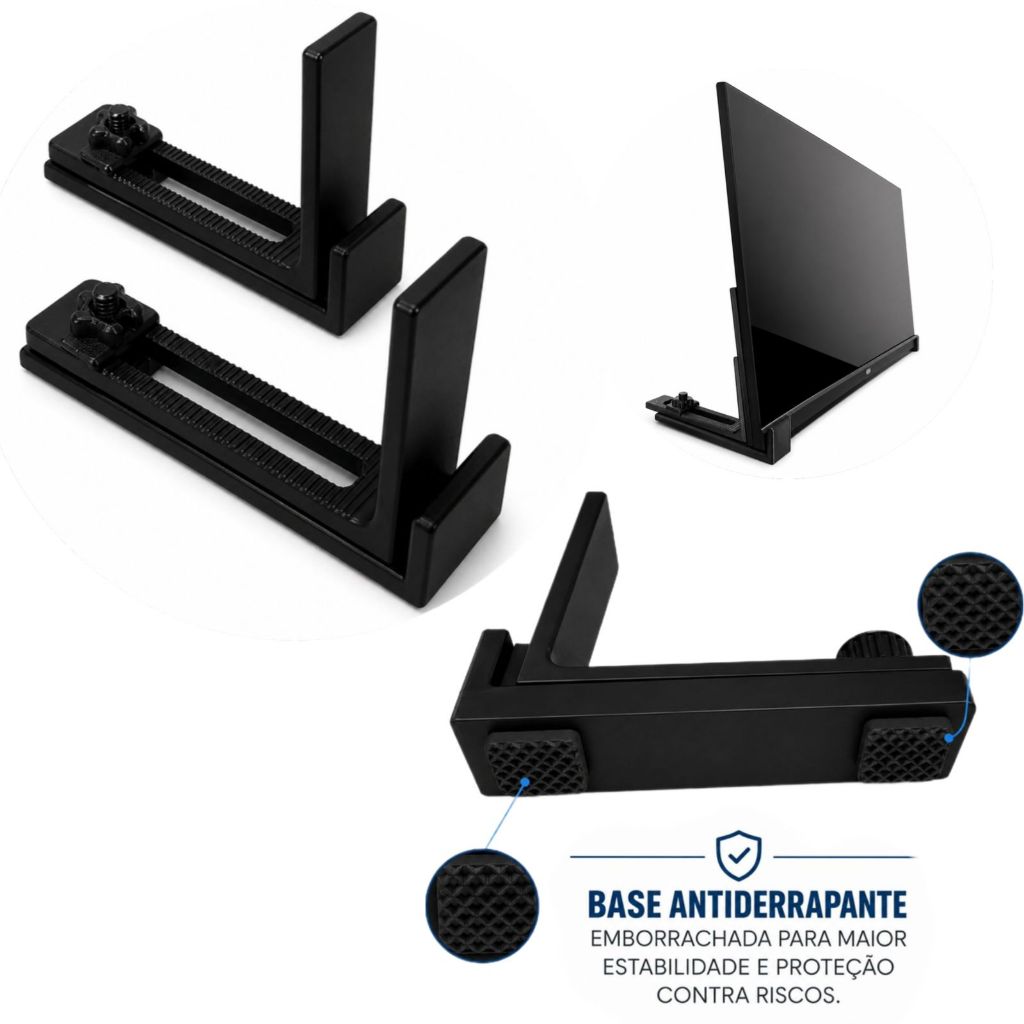 Suporte TV Tablet Monitor Portátil Base Antiderrapante Ajustável Universal 10 a 32"