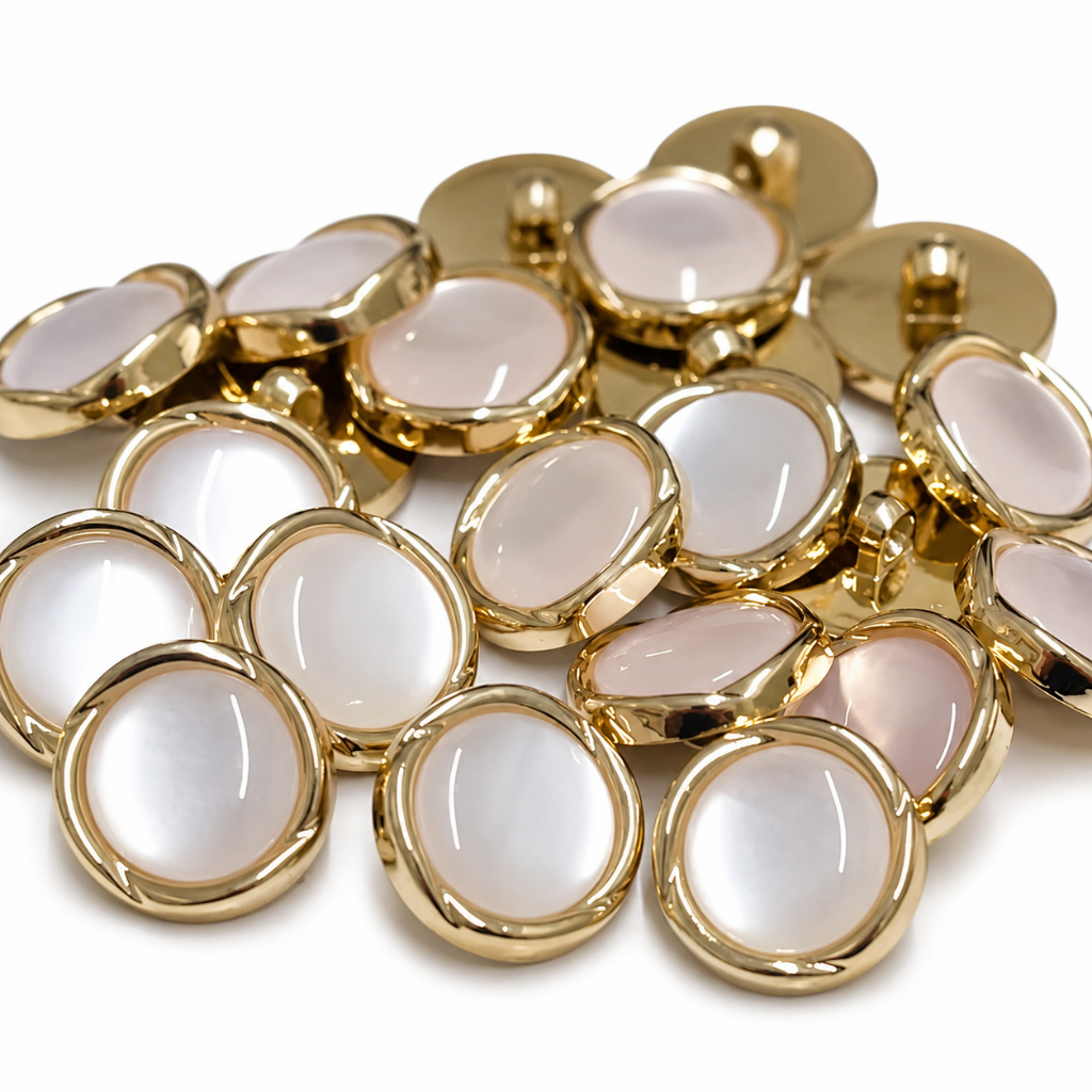 Botão costura pézinho madre pérola abs rose gold 21Mm 34 L - 30/20/10 unidades