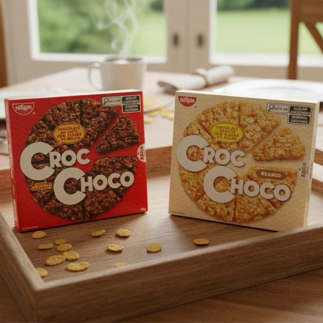 Kit Croc Choco Nissin 44g - Chocolate com Flocos de Milho