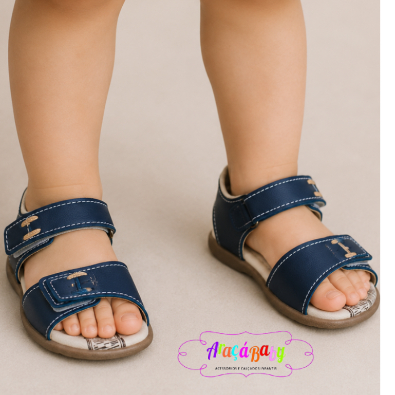 Sandália Infantil Masculina Bebê Menino Confortável Antiderrapante Ajuste Duplo