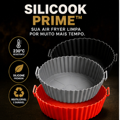 KIT 1/2/3 Formas Silicone Air Fryer Silicook Prime™, Antiaderente,Resistente até 230º