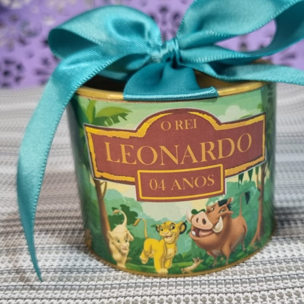 KIT Tubolatas Personalizadas 5x6 O Rei Leão| Lembrancinha | Chá Revelação | Aniversário | Casamento| Festa Infantil