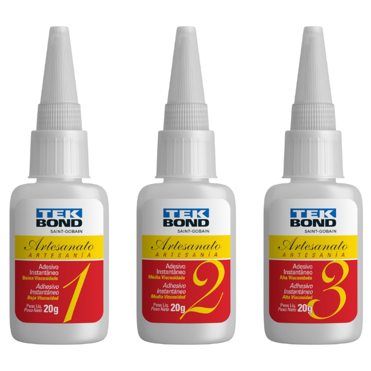 Cola Instantânea Tekbond Artesanato 20g N1 N2 N3 Viscosidade Adesivo Forte