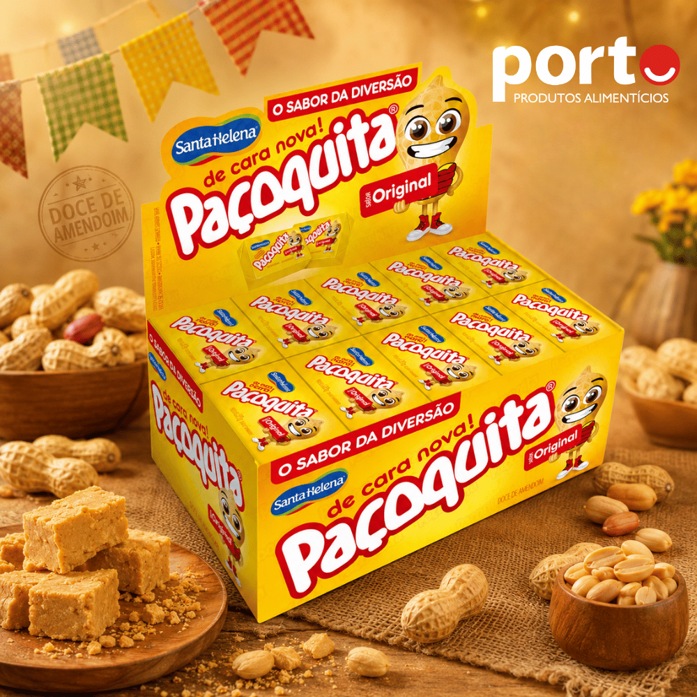 Paçoca Quadrada Paçoquita C/50 Unidades 1kg Festa Junina - Santa Helena