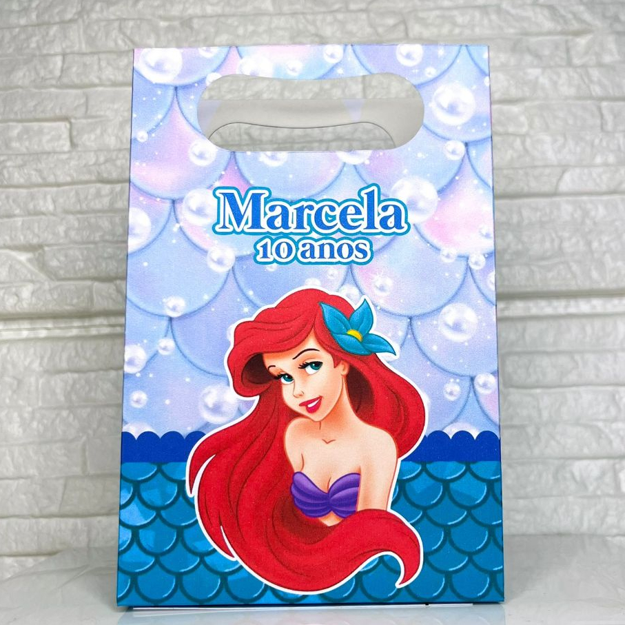 SACOLINHA PERSONALIZADA PARA LEMBRANCINHAS PRINCESA ARIEL A PEQUENA SEREIA | SACOLA SURPRESA