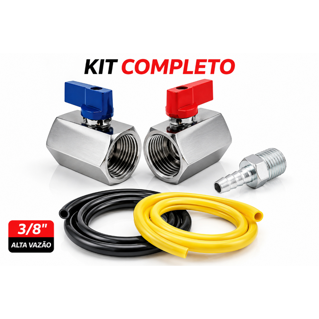 Torneirão Torneira Registro Alta Vazão 3/8"  Moto Titan CG 150 125 Carburador Combustivel -Gasolina-