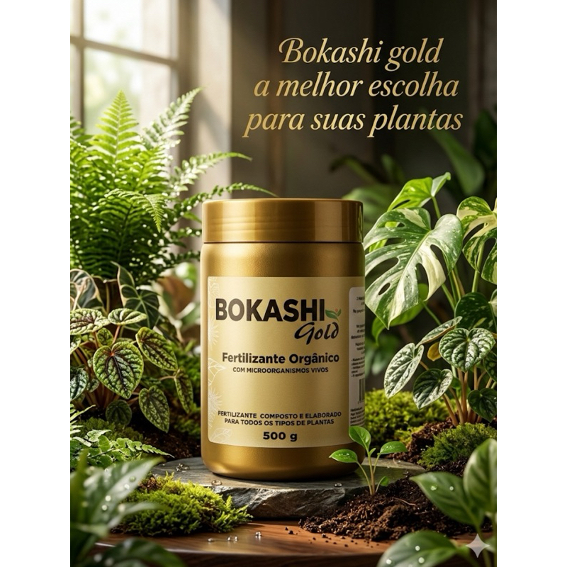 Bokashi Gold 500g rosa do deserto suculentas cactos orquídeas horta plantas - 1 pote