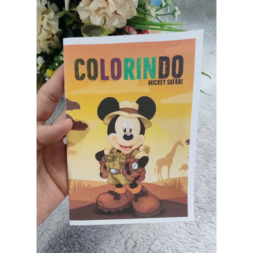 Kit 30 Livrinhos de Colorir - Lembrancinha Aniversário - Mickey Safari - envio rápido