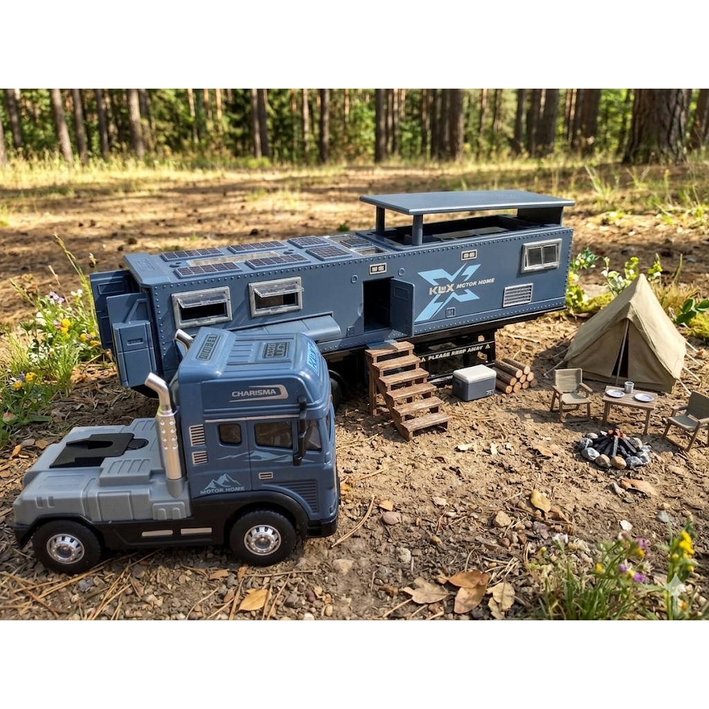 Miniatura Caminhão Carreta Motorhome Luz, Som e Fricção