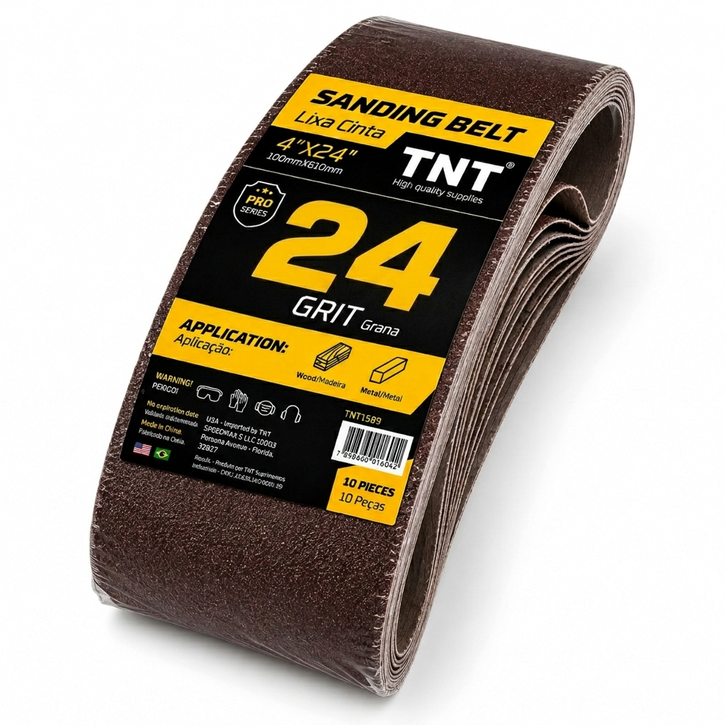 Kit 10x Lixa De Cinta 610 x 100mm G24, G36, G40, G50, G60, G80, G100, G120, G220 E G320 Lixadeira De Cinta