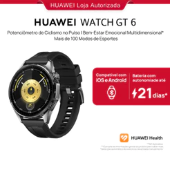 HUAWEI WATCH GT 6 46mm, Smartwatch Relógio Digital, Wrist Cycling Potentiometer, GPS Integrado