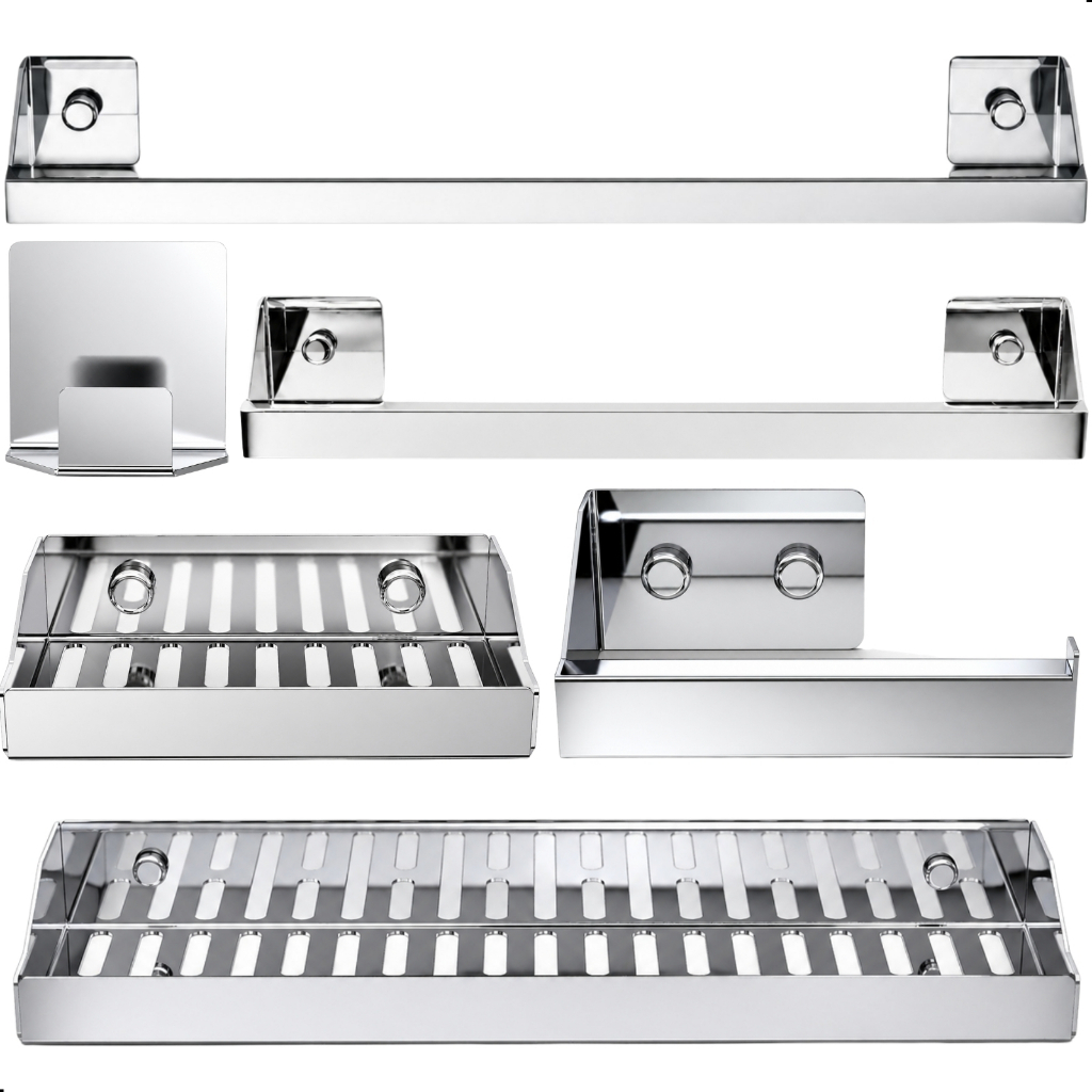 Kit Acessórios Para Banheiro Inox 6 Peças Master Slim DF