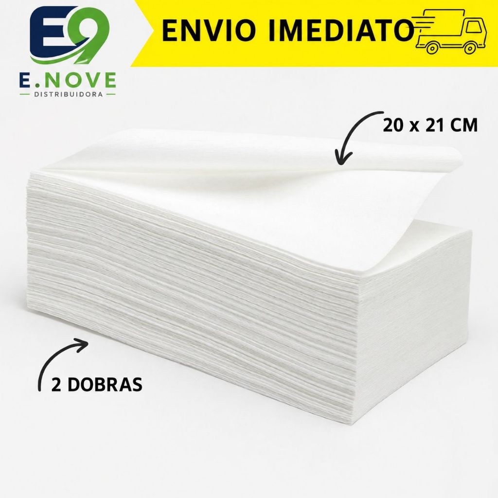 Papel Toalha Interfolha Branco 20x20 C/1.000 folhas