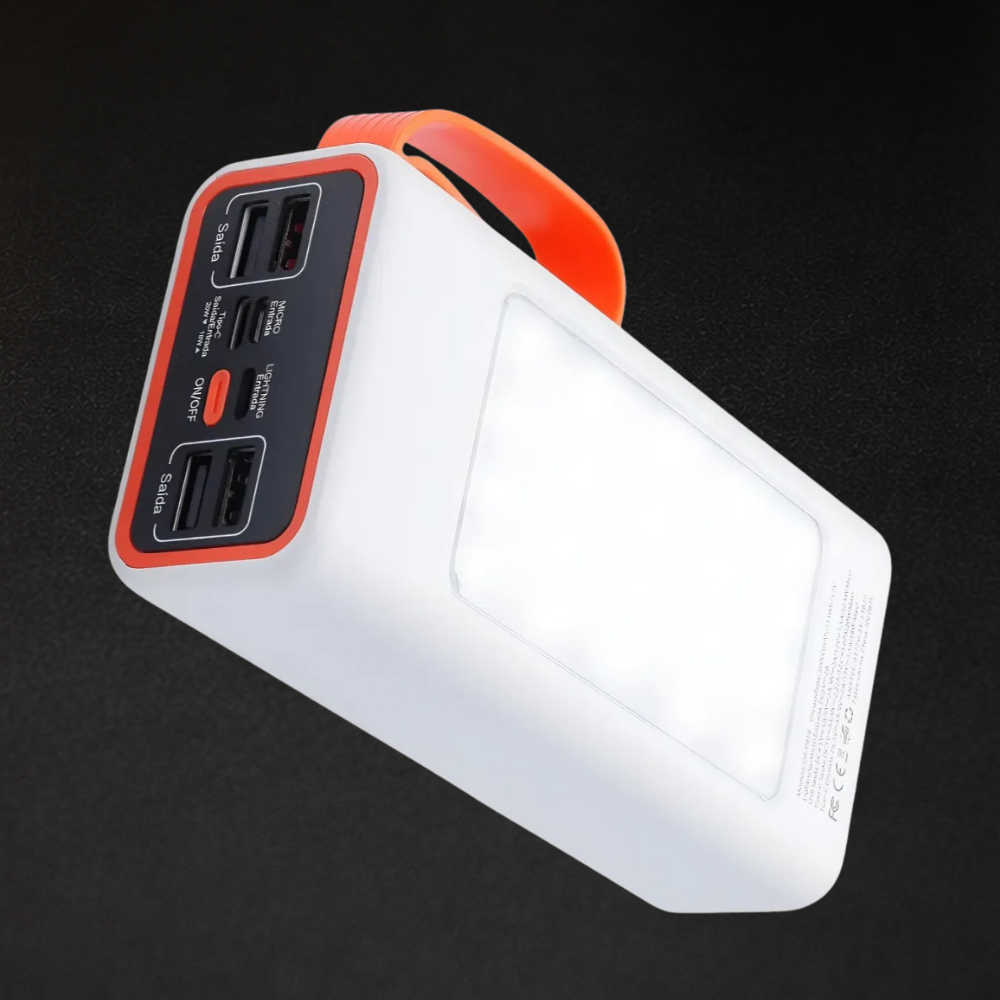 Power Bank 30000mAh Carregador Portátil Rápido com Lanterna Alta Capacidade