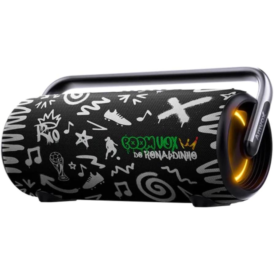 Amvox Caixa de Som Amplificada Boombox ACA 310, Grafite, Ronaldinho Gaúcho, Bivolt