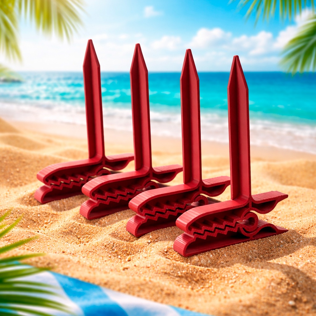 Kit 4 Fixadores Prendedor De Canga Toalha Praia Estaca Areia