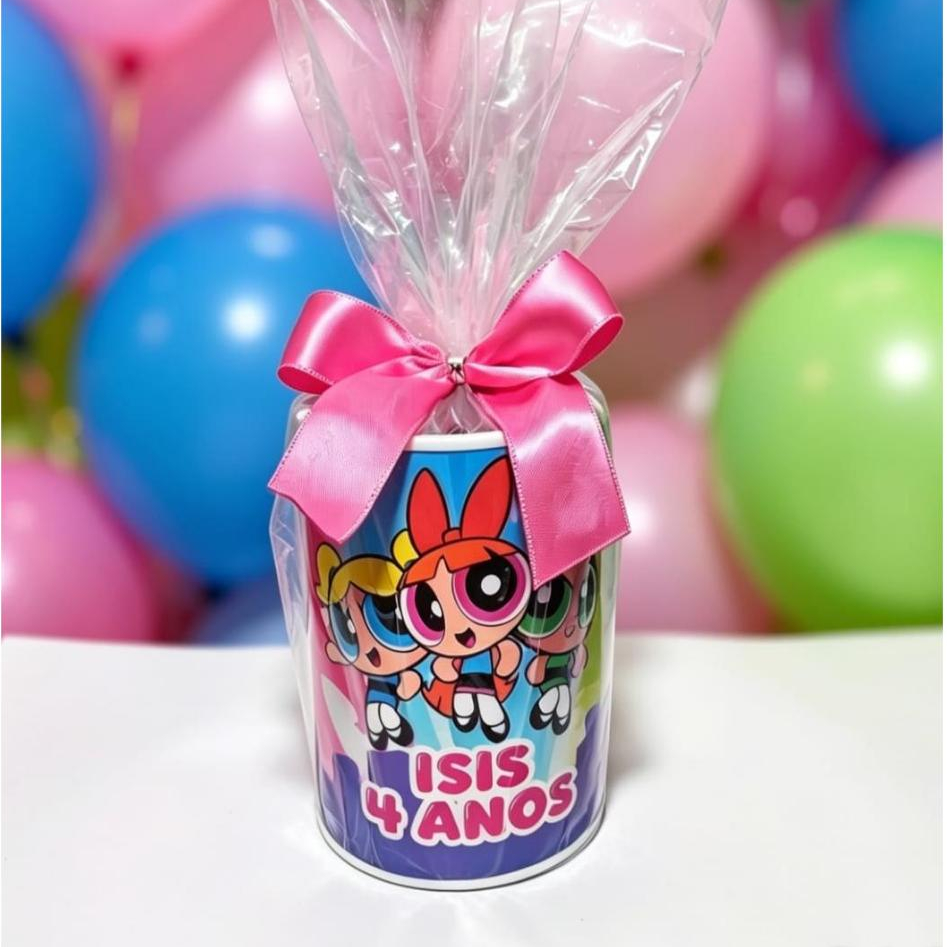Cofrinhos Personalizado Meninas Super Poderosas Lembrancinha de Festa Aniversário
