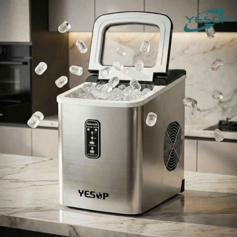 YESOP Máquina De Gelo Turbo Ice Premium 127V Portátil Inox 120W Cozinha Profissional Automático — imagem 1