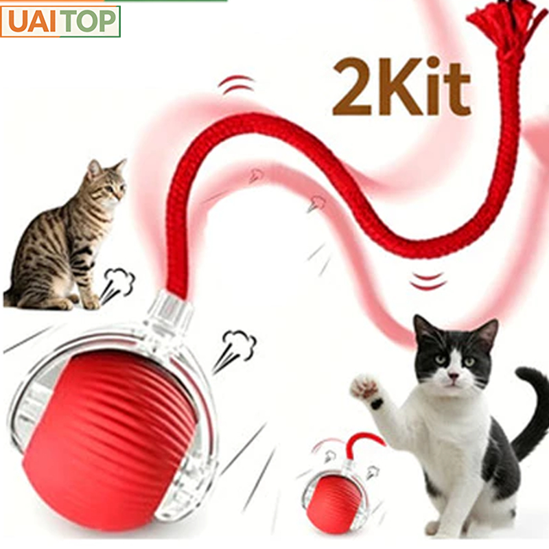 Kit 2 Bolas Rolantes Automáticas para Gatos e Cães - Brinquedo Interativo Elétrico Estimulação Inteligente