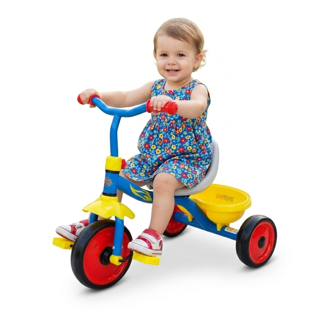 Triciclo Infantil Motoca Velocípede Caçamba Cestinho Unitoys Pedal menina menina Brinquedo presentes