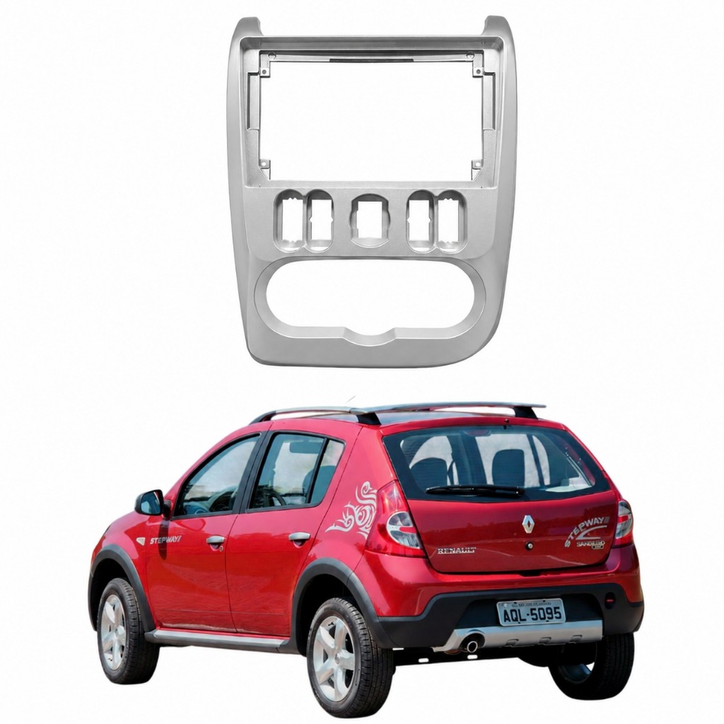 MOLDURA 9 POLEGADAS FIAMON 6194 PRATA RENAULT SANDERO 2007 A 2010 E LOGAN 2011