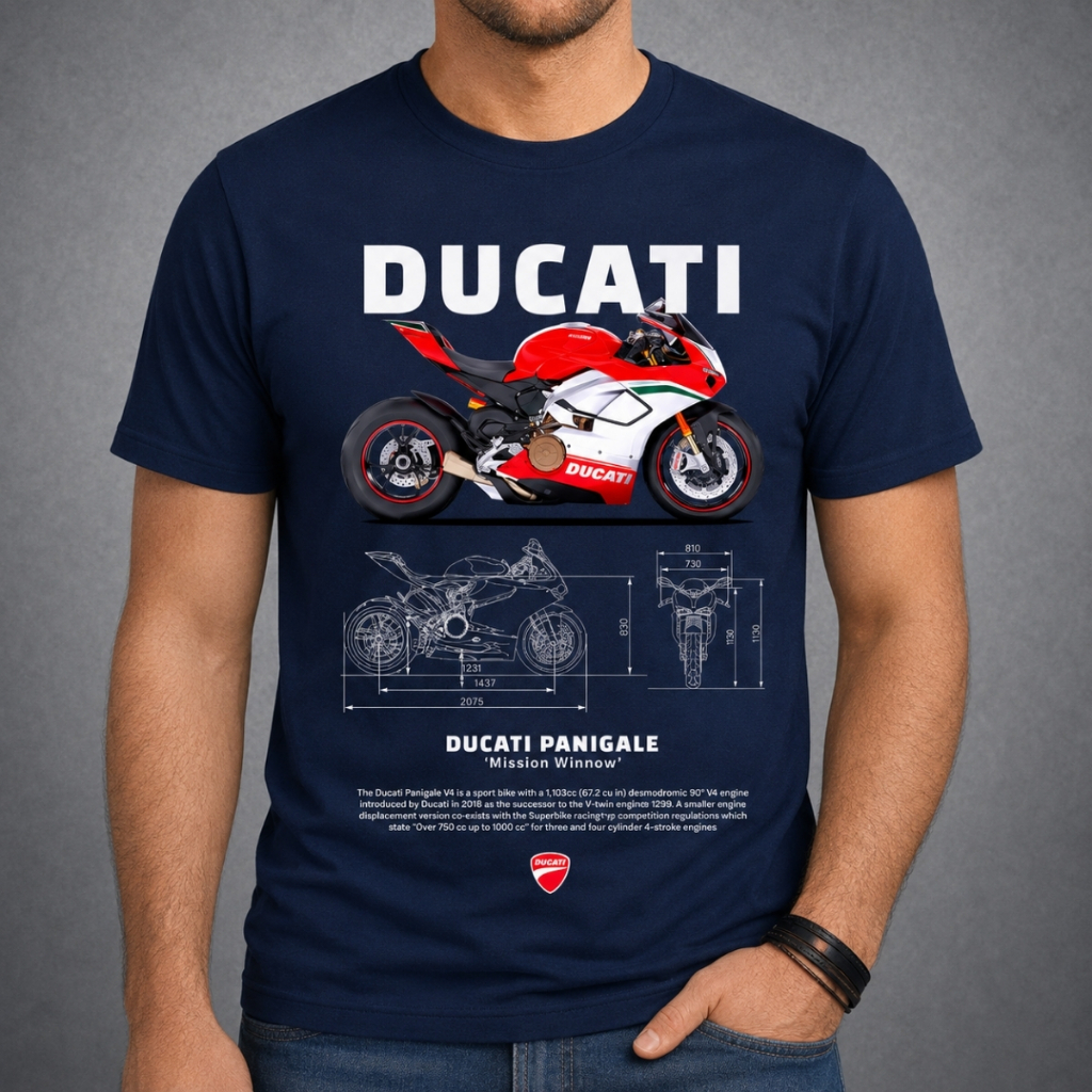 Camiseta Masculina Ducati Panigale Superbike Motociclismo