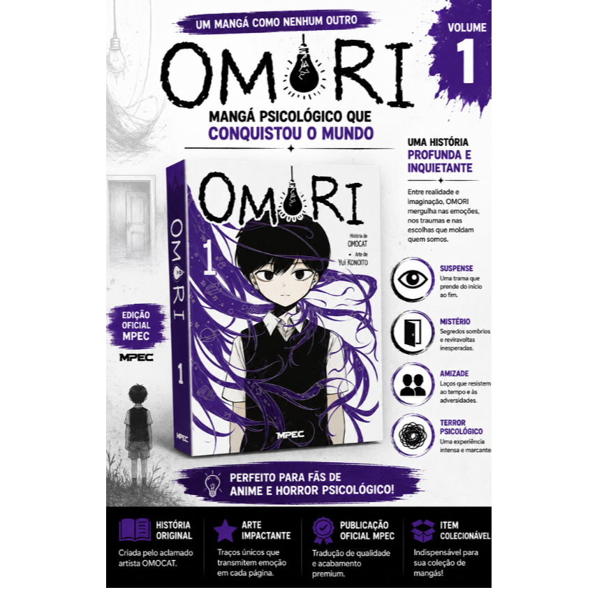OMORI Vol. 1 Mangá Psicológico Terror Suspense MPEC Oficial