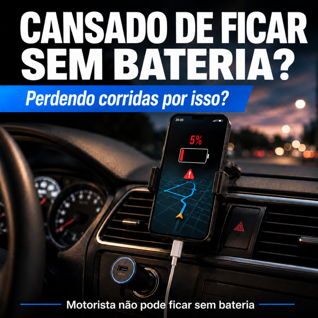 Kit Uber/99 Completo 2 Suportes H’Maston + Carregador Veicular + Cabo Tipo C ou Lightning Motorista App