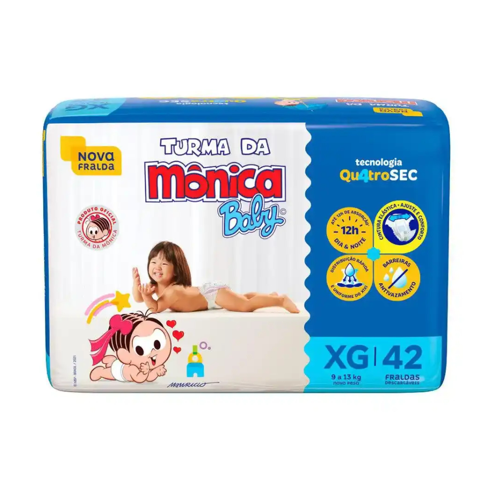 Fralda Turma da Mônica Baby XG 42 Unidades