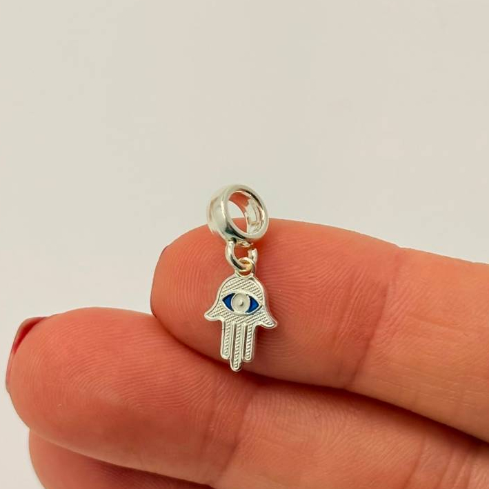 Berloque para Pulseira de Prata 925 Mão de Fátima com 9mm — imagem 2 de 2