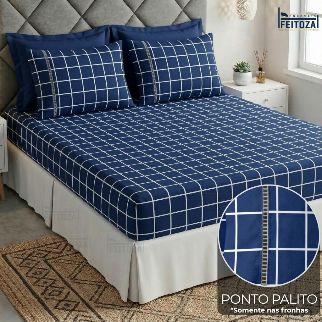 Jogo de Cama 400 Fios Casal Roupa de Cama Queen e Lençol Solteiro Tecido Aveludado Macio Premium