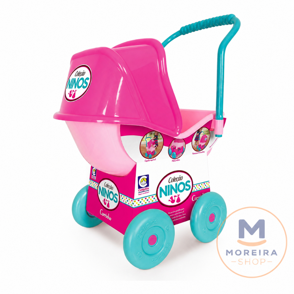 Brinquedo Carrinho de Boneca da Coleção Ninos com Capota Regulável - Cotiplás