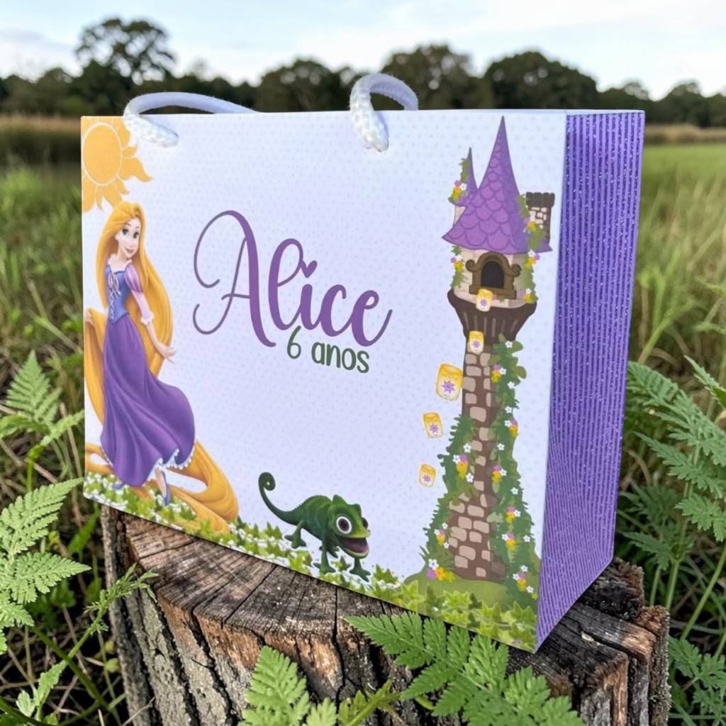 Sacolinha Rapunzel Personalizado l Sacolinha l Lembrancinha l Mimos l Aniversário l Enrolados Rapunzel
