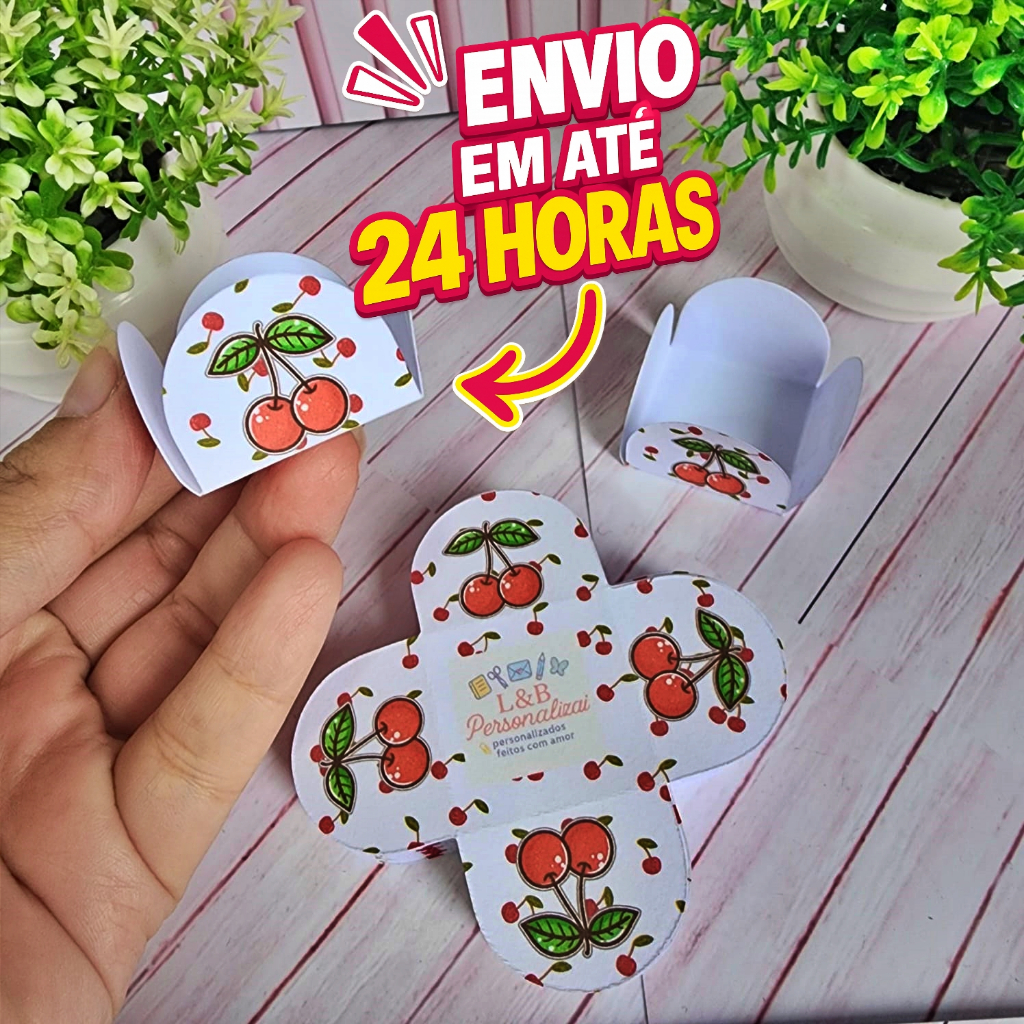 Forminha de Doces Cerejinha Personalizada no Tema /Lembrancinha de Festa /Aniversário
