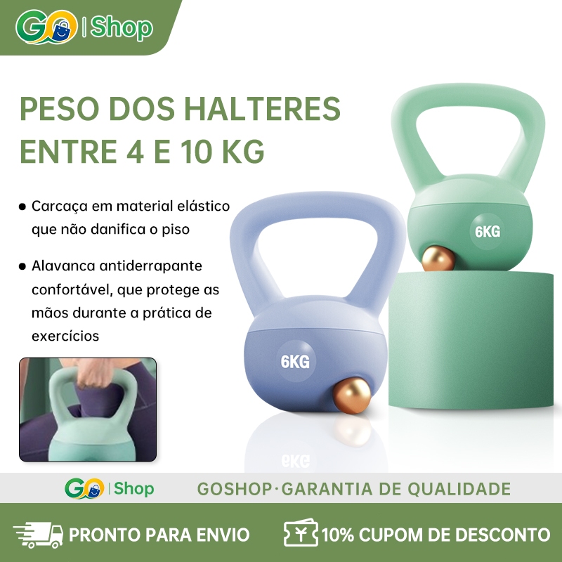 Kettlebell Emborracha 4kg a 10kg Treino Funcional Academia Musculação Peso Fitness Casa Exercício