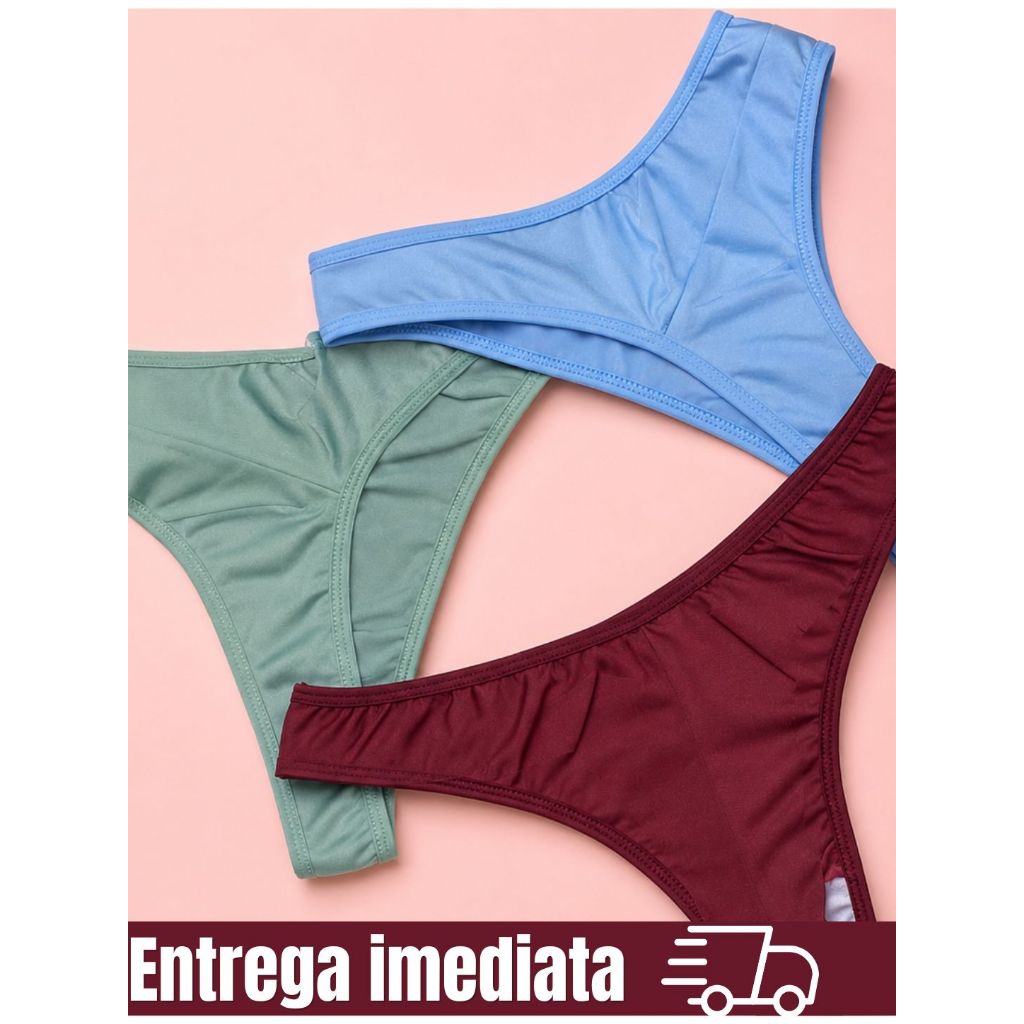 Kit 5 Calcinha Fio Duplo, Lingerie, Fio dental, Moda íntima, Calcinha que não marca, Levanta Bumbum, Confortável