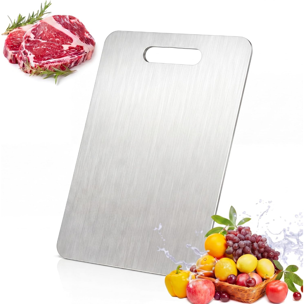 Tábua Corte Inox 304 39x28cm Gourmet Higiênica Fácil Limpeza Cozinha