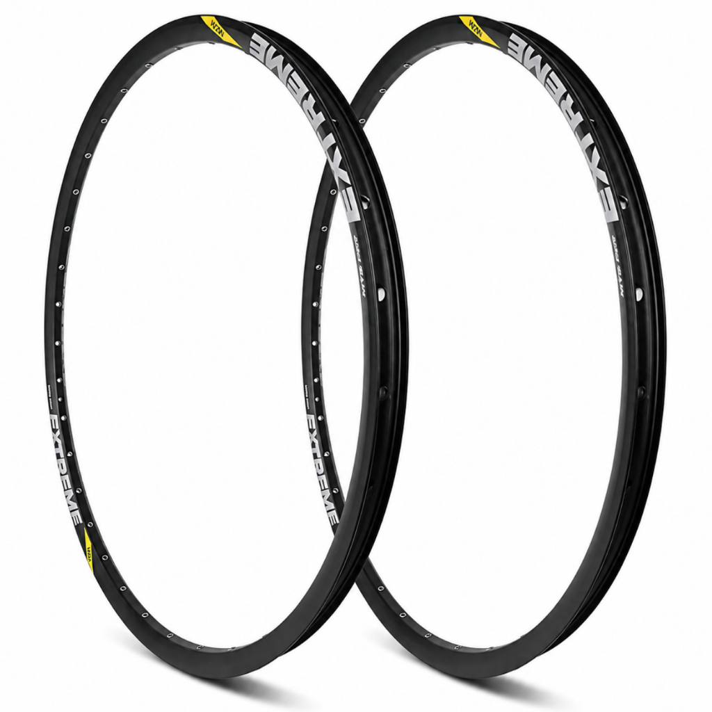 Kit Par Aro Vzan Extreme Pro 26 36 Furos Tubeless Bike MTB DH Cross Country Bicicleta Freio Disco Com Ilhós Preto Fosco