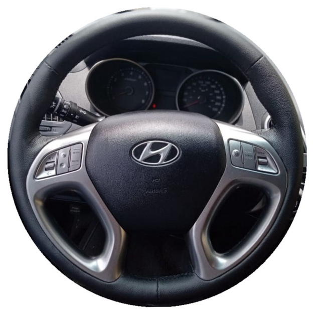 Capa de Volante Costurada Ix35 Hyundai Preta Kit Completo