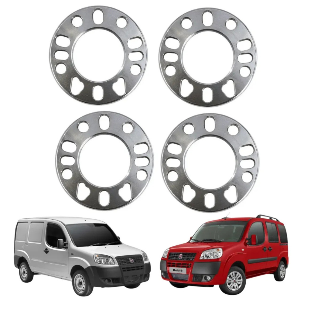Kit 4 Espaçador 7mm Alargador Roda Doblò 4x98 4 E 5 Furos