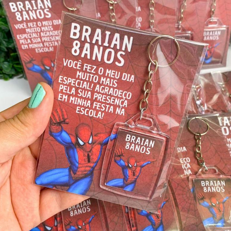 Chaveiros Personalizados HOMEM ARANHA | Lembrancinhas | Festa | Aniversário | Infantil | Decoração