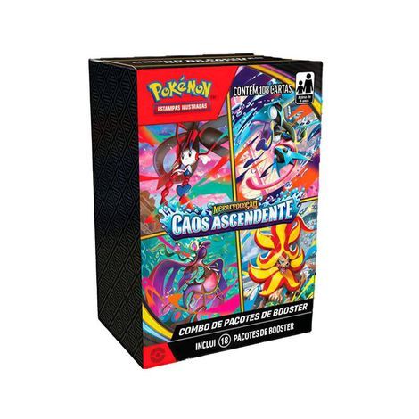 Combo Mini-Display Pokémon TCG Megaevolução - Caos Ascendente 18 Boosters Lacrados Copag - Greninja